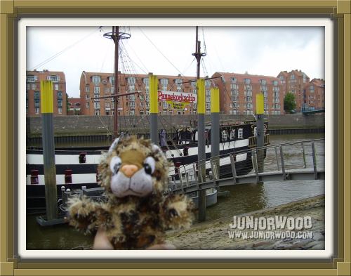Junior in front of the Pannekoekschip (Pancake Ship)